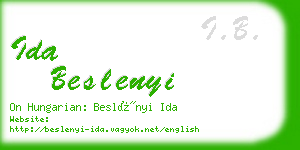 ida beslenyi business card